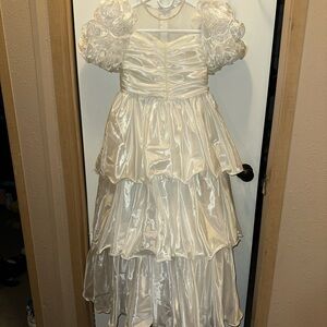 MichaelAngelo flower girl formal princess dress Tiered Puff Sleeve Dress SZ 10